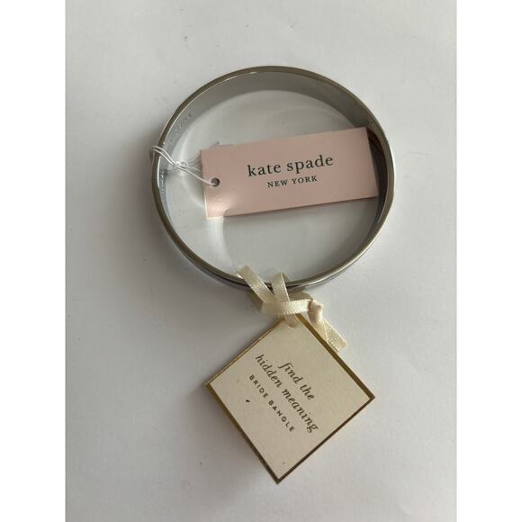 Kate Spade Idiom Bracelet Bangle Silver Tone New - Picture 1 of 4